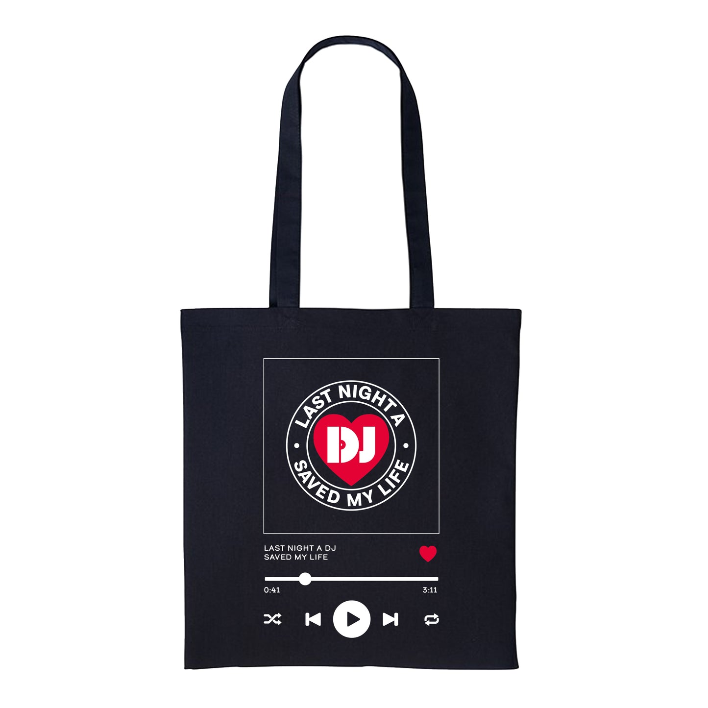 Last Night A DJ Saved My Life Playlist Cotton Shopper Bag