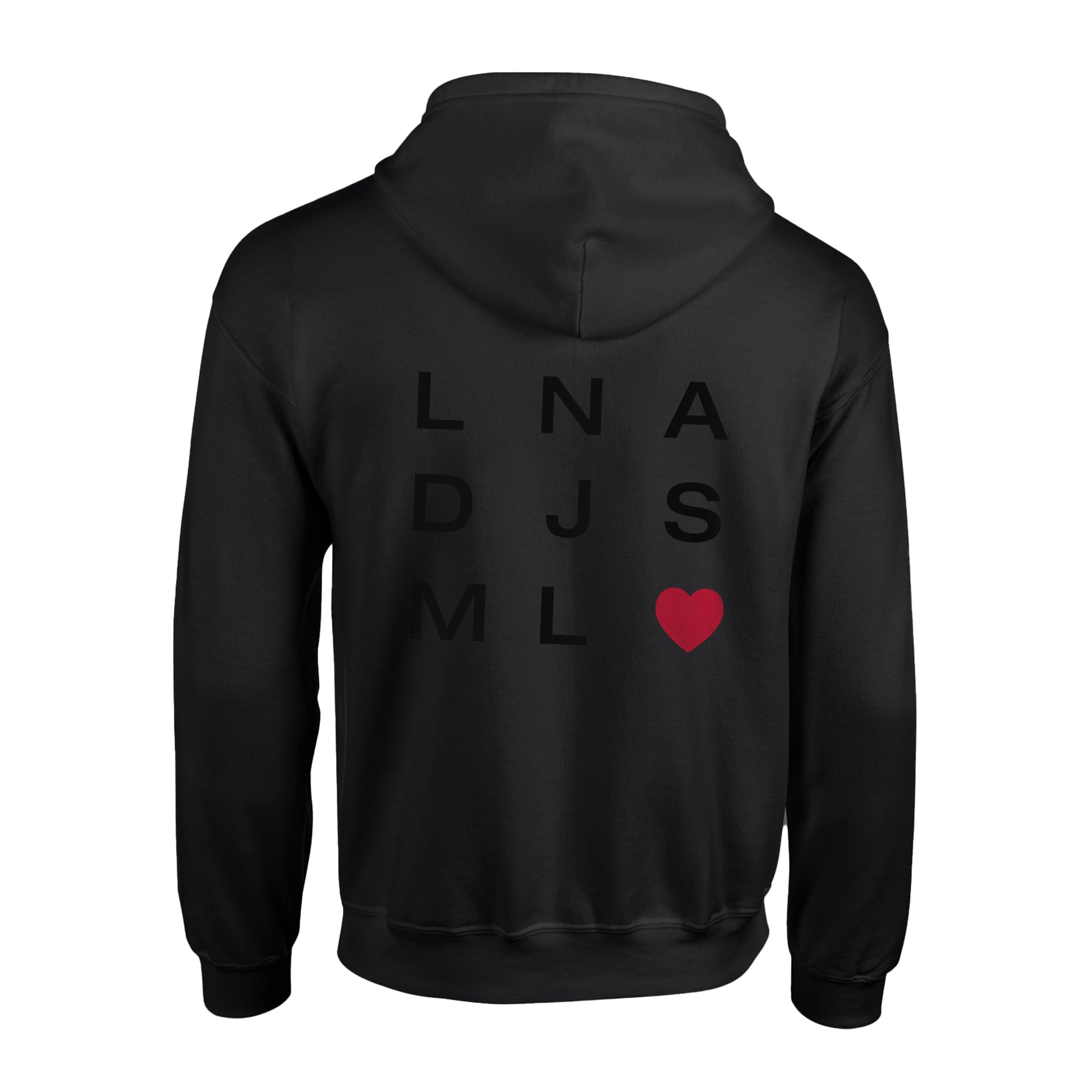 Last Night A DJ Saved My Life Tone On Tone Typography Hoodie back view