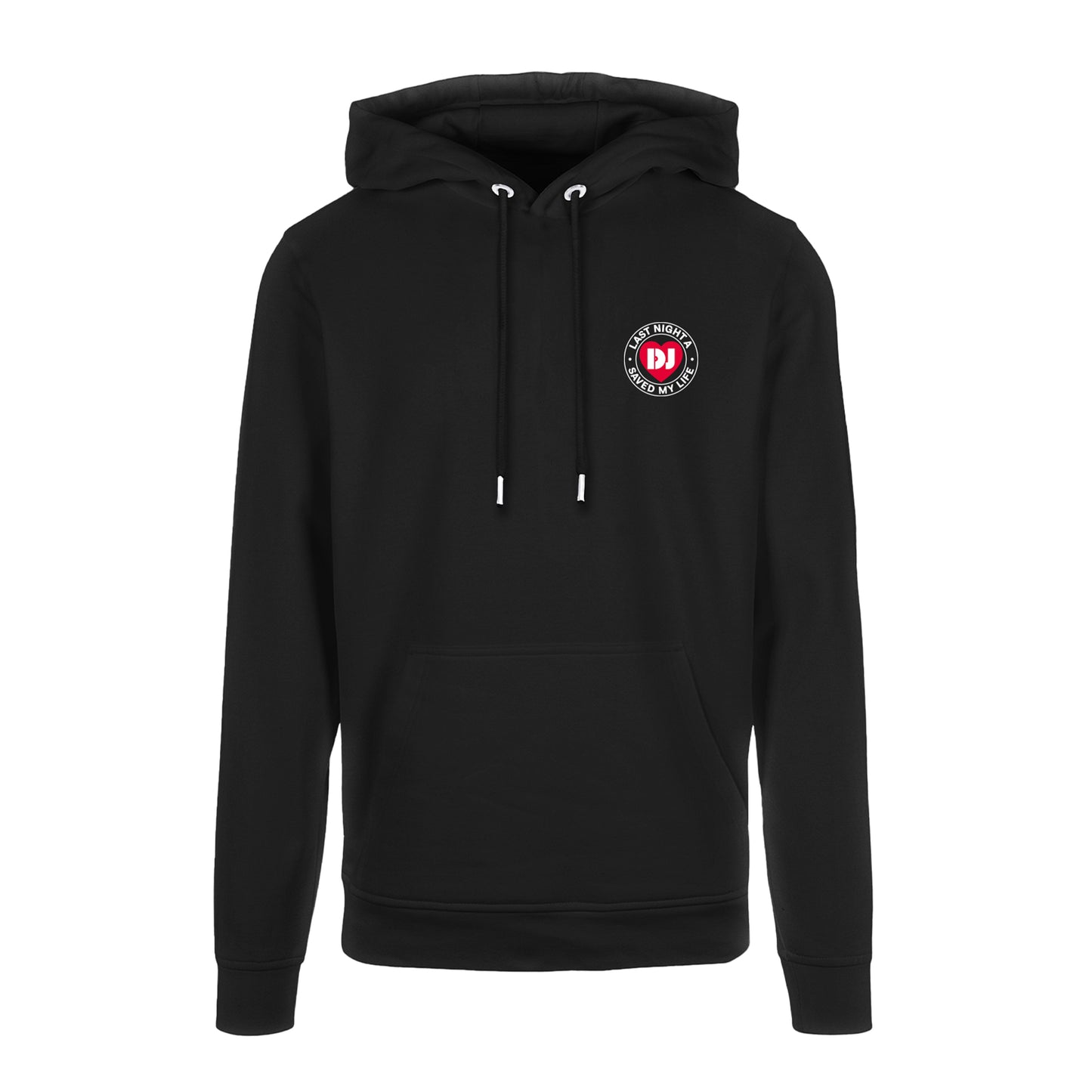 Last Night A DJ Saved My Life Tone On Tone Typography Hoodie front view