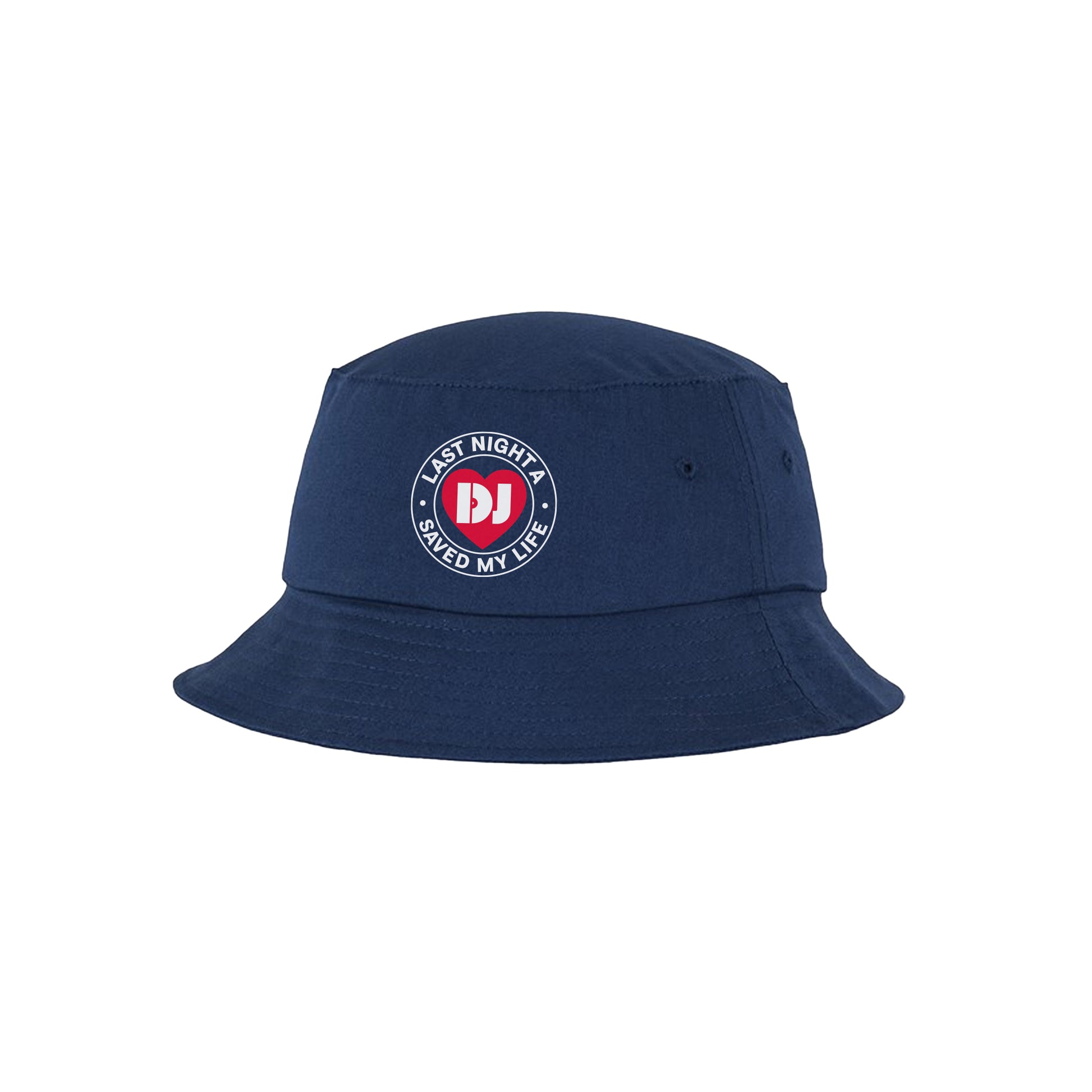 Last Night A DJ Saved My Life Logo Bucket Hat in Navy