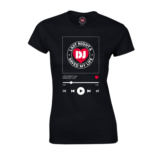 Playlist Fitted T-Shirt | Black | Last Night A DJ Saved My Life
